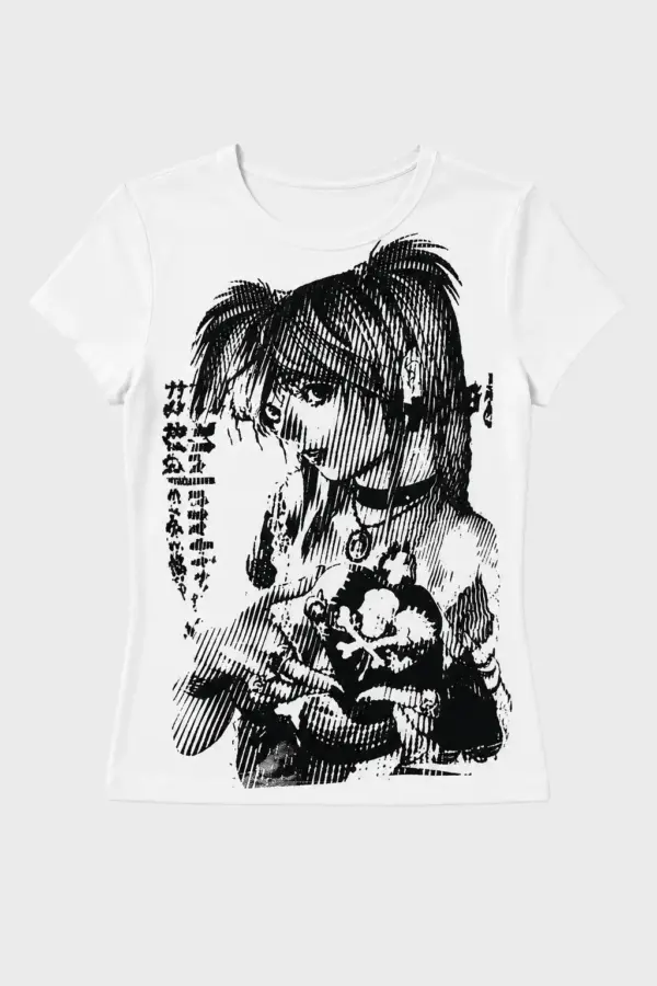Y2K Anime Crop Tee | Harajuku Vintage Top - y2k anime crop tee - Y2K Grunge Streetwear Aesthetic by Vexlyne