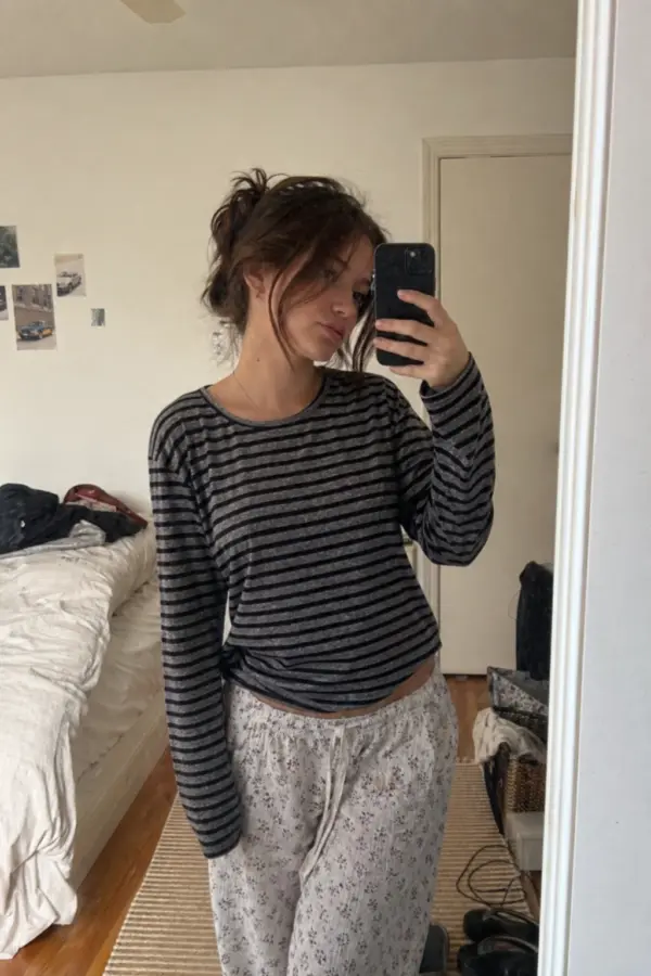 Harajuku Striped Oversized Long Sleeve Tee | Y2K Casual Streetwear Top - Harajuku striped oversized long sleeve tee - Y2K Grunge Streetwear Aesthetic by Vexlyne