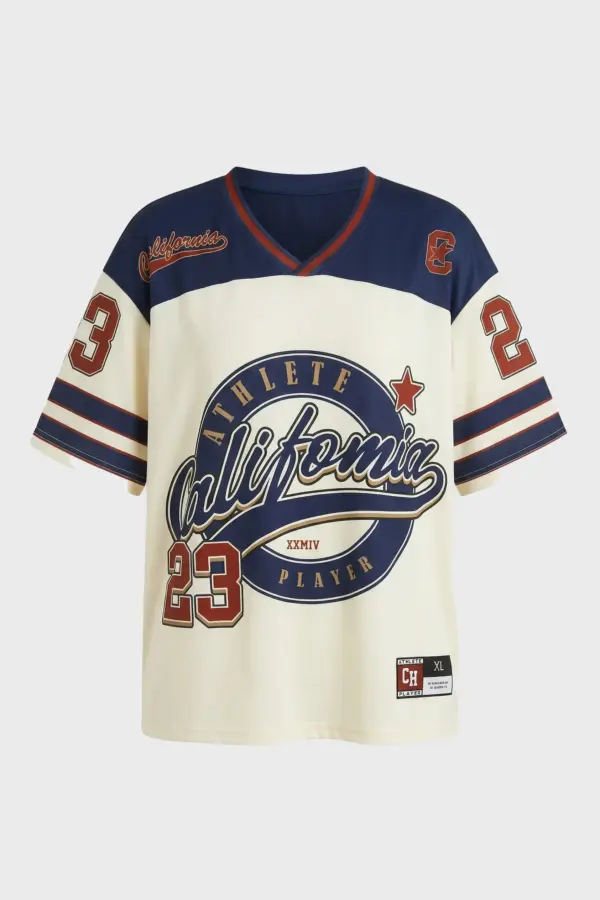 Los Angeles No.23 V-Neck Sports Jersey | Y2K Retro Hip Hop Tee - Los Angeles 23 V-neck sports jersey - Y2K Grunge Streetwear Aesthetic by Vexlyne