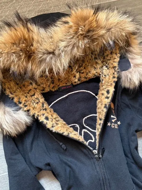 Y2K Skull Embroidery Fur Collar Padded Coat | Harajuku Hip Hop Jacket - Y2K skull embroidery fur collar padded coat - Y2K Grunge Streetwear Aesthetic by Vexlyne