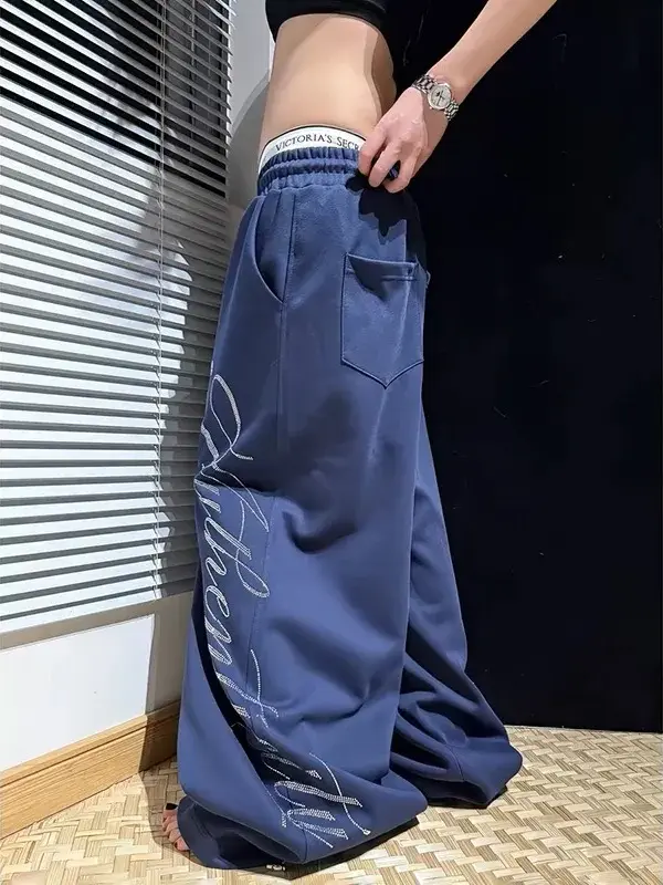 Harajuku Baggy Letter Sweatpants | Y2K Oversized Streetwear - Harajuku baggy letter sweatpants - Y2K Grunge Streetwear Aesthetic by Vexlyne