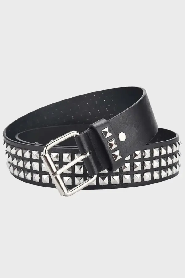 Punk Pyramid Rivet Belt | Y2K Metal Studded Jeans Belt - punk pyramid rivet belt - Y2K Grunge Streetwear Aesthetic by Vexlyne