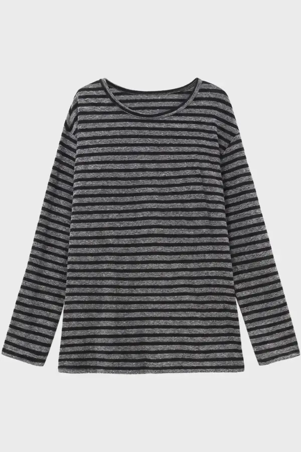 Harajuku Striped Oversized Long Sleeve Tee | Y2K Casual Streetwear Top - Harajuku striped oversized long sleeve tee - Y2K Grunge Streetwear Aesthetic by Vexlyne