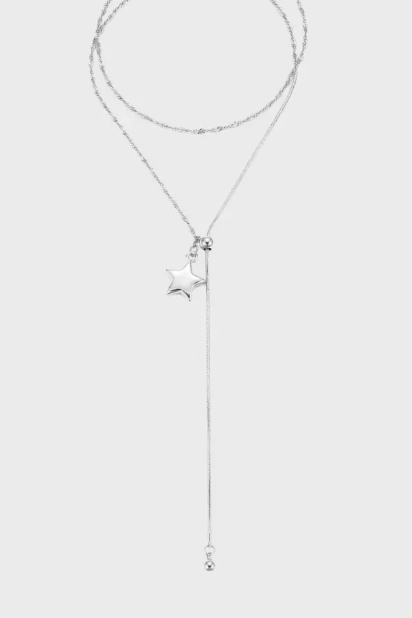 Punk Star Pendant Snake Chain Necklace | Y2K Grunge Jewelry - punk star pendant snake chain necklace - Y2K Grunge Streetwear Aesthetic by Vexlyne