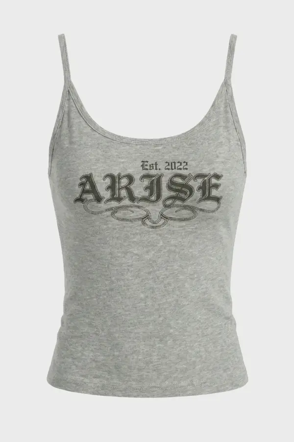 Y2K Letter Print Tank Top | Grunge Aesthetic Sleeveless Cami - Y2K letter print tank top - Y2K Grunge Streetwear Aesthetic by Vexlyne