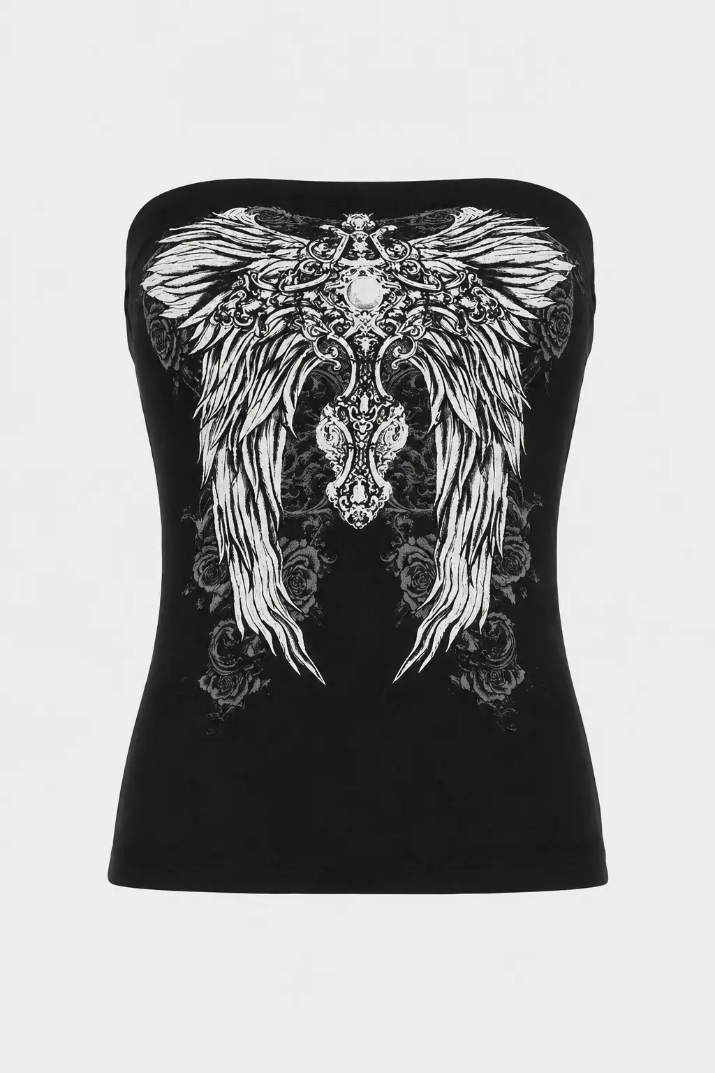 Gothic Black Tube Top - gothic black tube top - Y2K Grunge Streetwear Aesthetic by Vexlyne