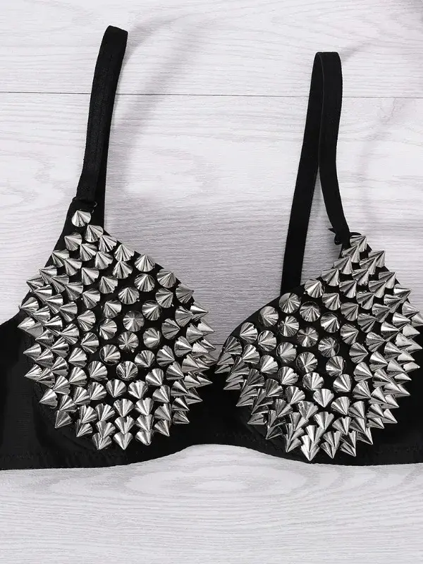 Silver Rivet Gothic Punk Bralette
