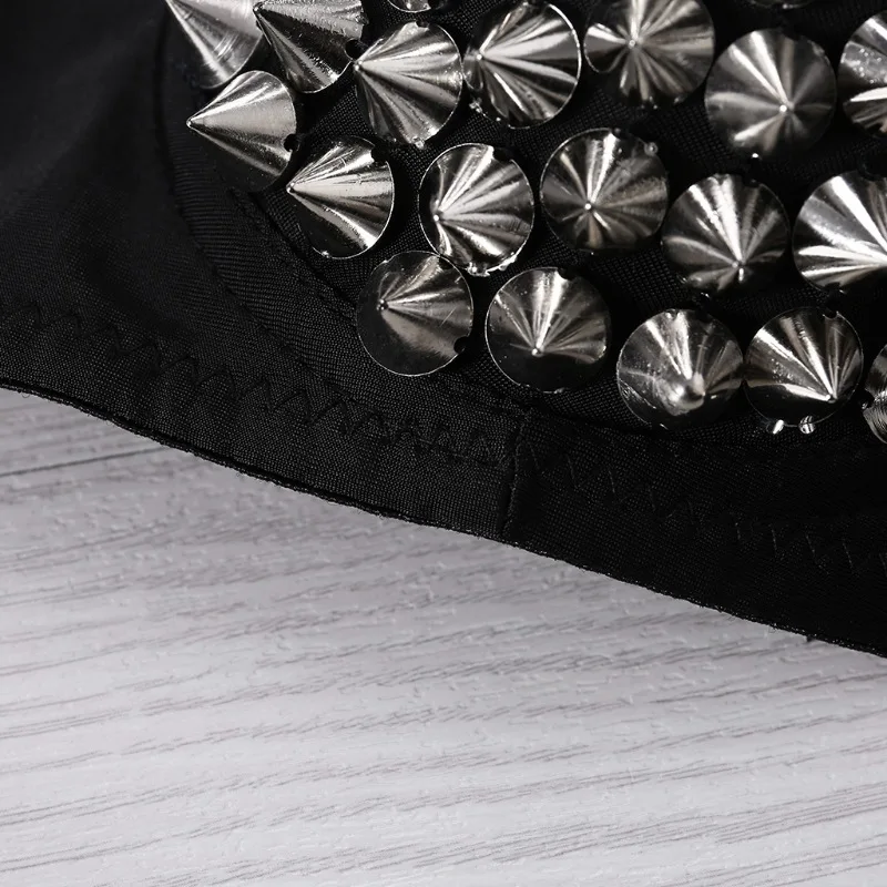 Silver Rivet Gothic Punk Bralette - Image 13