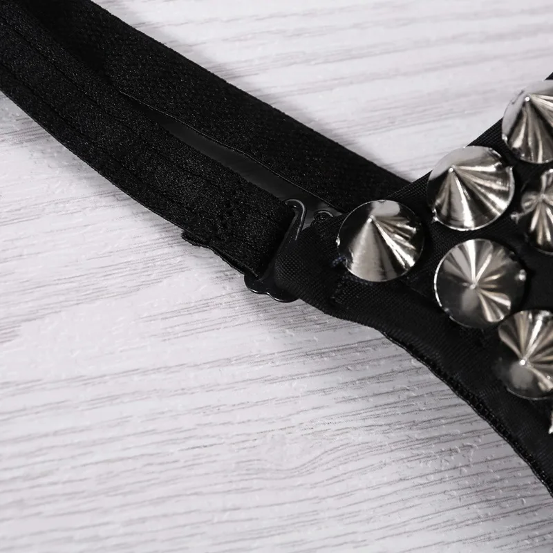 Silver Rivet Gothic Punk Bralette - Image 11
